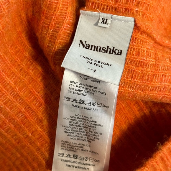 Nanushka Dip Effect Wool Blend Sweater - Picture 2 of 5